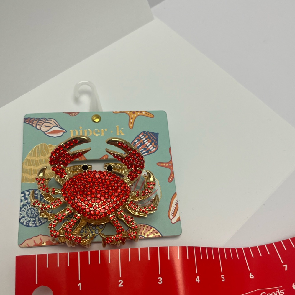 NWT ⚜️🦀⚜️ Piper K gorgeous red crab hair claw clip - Picture 12 of 13